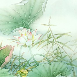 荷花蓮葉裝飾畫