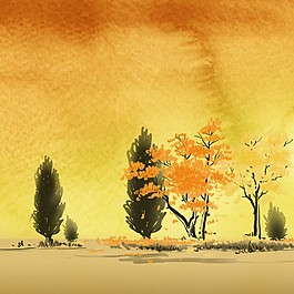 秋天風(fēng)景裝飾畫