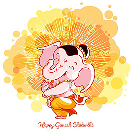 可爱卡通象头神图片