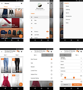 Zalando材料設(shè)計UI移動手機APP界面UI