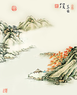 中式風(fēng)景背景墻