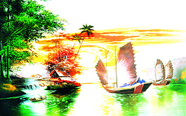 抽象畫背景墻