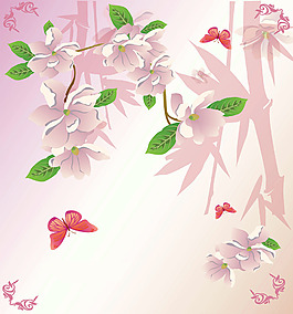 插畫花卉背景墻