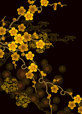 黃色花卉裝飾畫