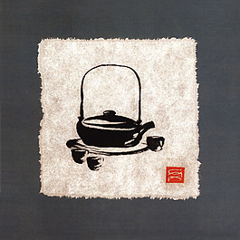 水墨茶壺素材