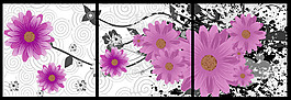 花朵三聯(lián)畫設(shè)計(jì)