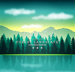 森林湖泊风景