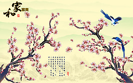 梅花花卉背景墙