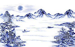 水墨風景背景墻