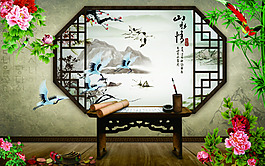 花卉庭院背景墻
