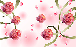 玫瑰花卉裝飾背景墻