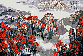 楓葉山脈裝飾背景墻