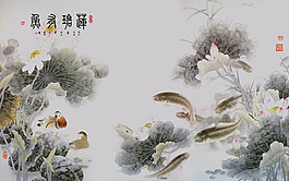 山水畫背景墻