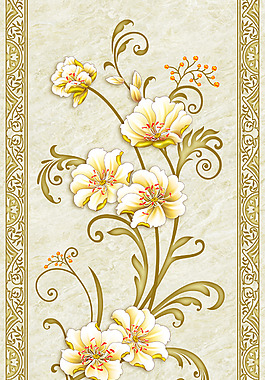 花紋花卉裝飾畫(huà)