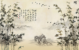 竹子裝飾背景墻