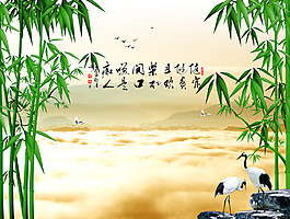竹子背景装饰画