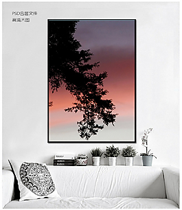 夕陽(yáng)美景配電箱無(wú)框裝飾畫(huà)