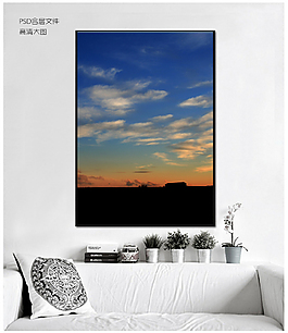 夕陽(yáng)風(fēng)景配電箱無(wú)框裝飾畫(huà)
