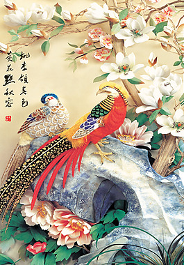 鸟类背景装饰画