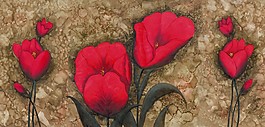 紅色花朵裝飾畫
