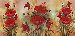 紅色花朵裝飾畫