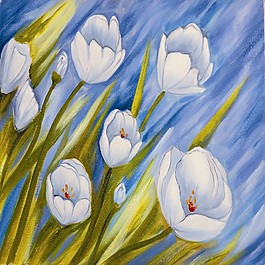 彩繪花朵裝飾畫(huà)