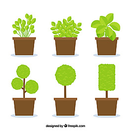 一組綠植盆栽素材
