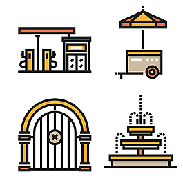手繪建筑物icon圖標(biāo)
