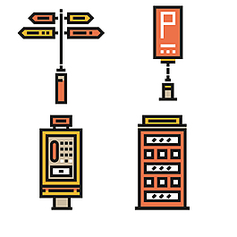 扁平化建筑icon圖標(biāo)