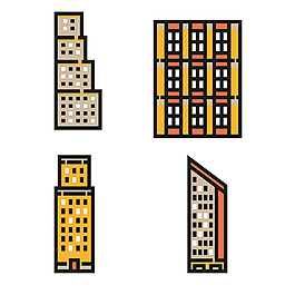 可愛建筑icon圖標