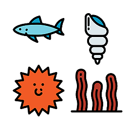 可愛海洋生物icon圖標