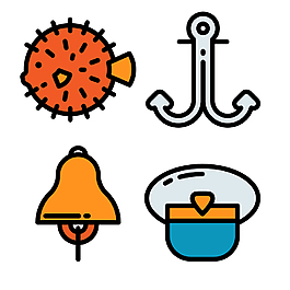 手繪海洋icon圖標