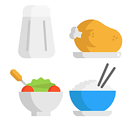 手繪美食插畫(huà)icon圖標(biāo)