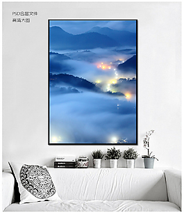夜景燈光配電箱無框裝飾畫