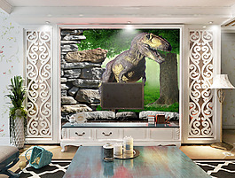 3D画恐龙装饰背景