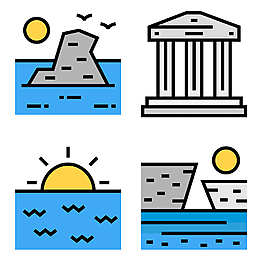 扁平風(fēng)景icon圖標(biāo)