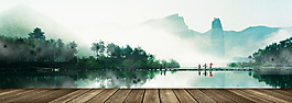 山水風(fēng)景海報(bào)背景