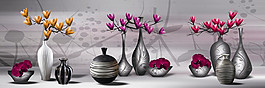 素描插花裝飾畫(huà)