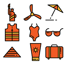 手绘旅游素材icon图标