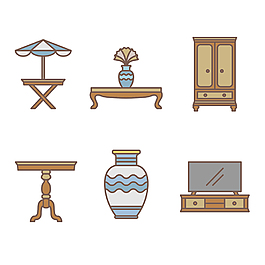 扁平家具icon圖標(biāo)