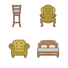 可爱家具icon图标