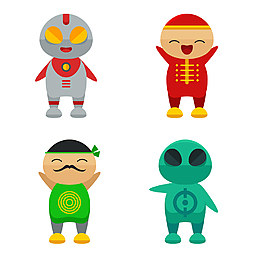 可愛人物插畫icon圖標(biāo)