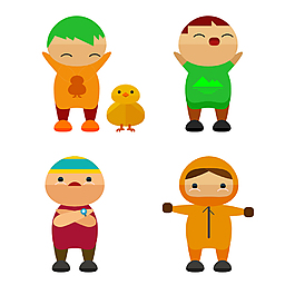 扁平手繪人物icon圖標(biāo)