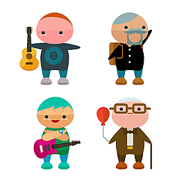 人物手繪插畫icon圖標(biāo)