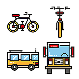 交通工具插畫icon圖標(biāo)