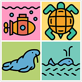 海洋生物icon圖標