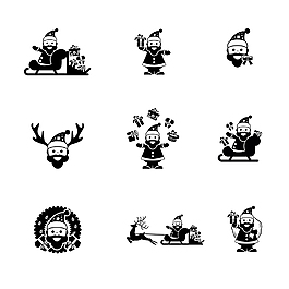 創(chuàng)意手繪圣誕節(jié)icon圖標(biāo)