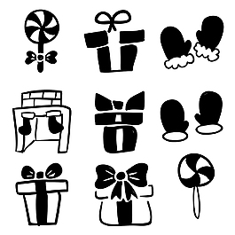 黑白圣誕節(jié)icon圖標(biāo)