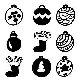 單色圣誕節(jié)icon圖標(biāo)
