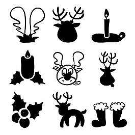 黑白圣誕節(jié)icon圖標(biāo)